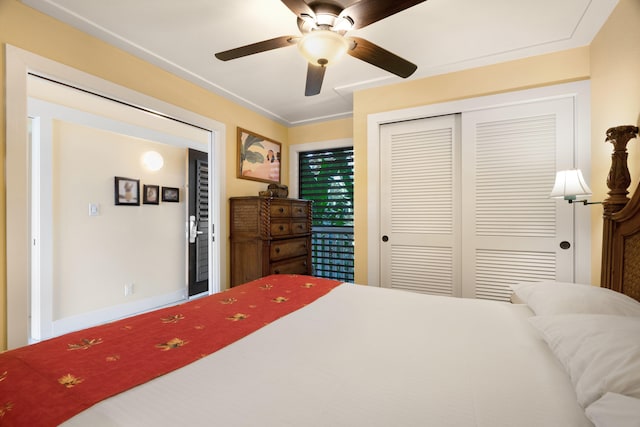 2253 Poipu Rd Unit 326, Koloa, HI 96756 - bedroom with a closet and a ceiling fan