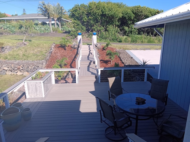 94-1770 Kaulua St, Naalehu, HI 96772 - wooden deck with stairway