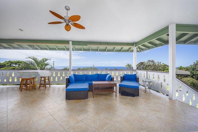 83-1008 Kahula Pl, Captain Cook, HI 96704 - view of patio featuring an outdoor hangout area and ceiling fan