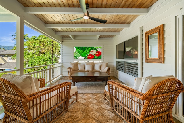 5108 Opelu St, Hanalei, HI 96714 - deck featuring ceiling fan