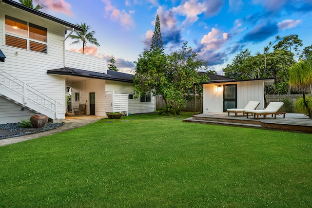 5108 Opelu St, Hanalei, HI 96714 - view of yard featuring a wooden deck