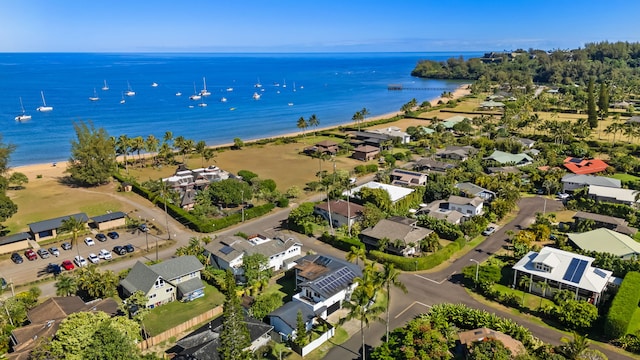 5108 Opelu St, Hanalei, HI 96714 - aerial view of residential area featuring a large body of water
