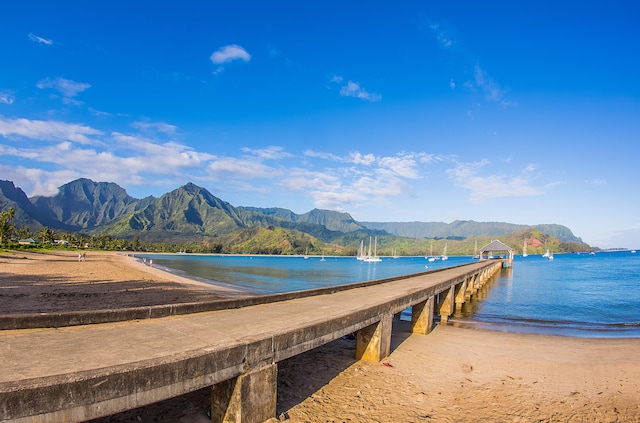 5108 Opelu St, Hanalei, HI 96714 - dock area featuring a water and mountain view