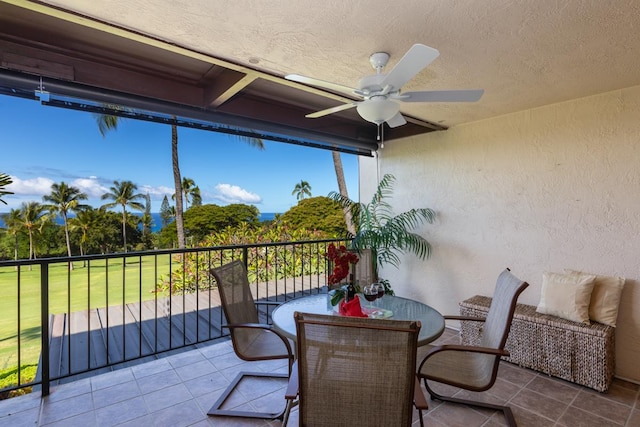 78-6920 Alii Dr Unit 219, Kailua-Kona, HI 96740 - balcony with a ceiling fan