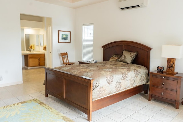 15-1688 9th Ave, Keaau, HI 96749 - bedroom with an AC wall unit, light tile patterned floors, and ensuite bathroom