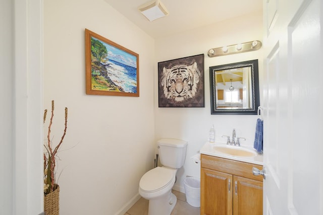 12-7059 Puulena St, Pahoa, HI 96778 - bathroom featuring vanity, toilet, tile patterned floors, and baseboards