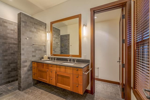 73-4839 Maia Loop Unit 40, Kailua-Kona, HI 96740 - full bathroom featuring double vanity, granite floors, and tiled shower