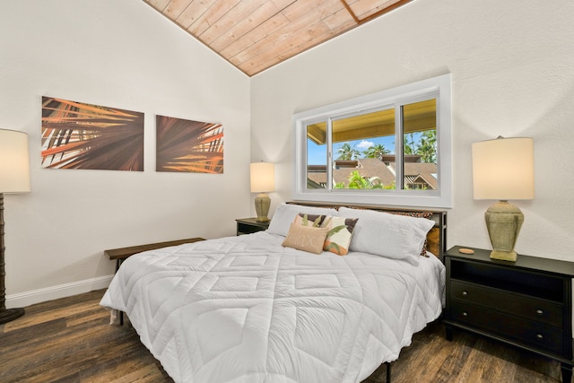 1661 Pee Rd Unit I302, Koloa, HI 96756 - bedroom with wooden ceiling, wood finished floors, lofted ceiling, and baseboards