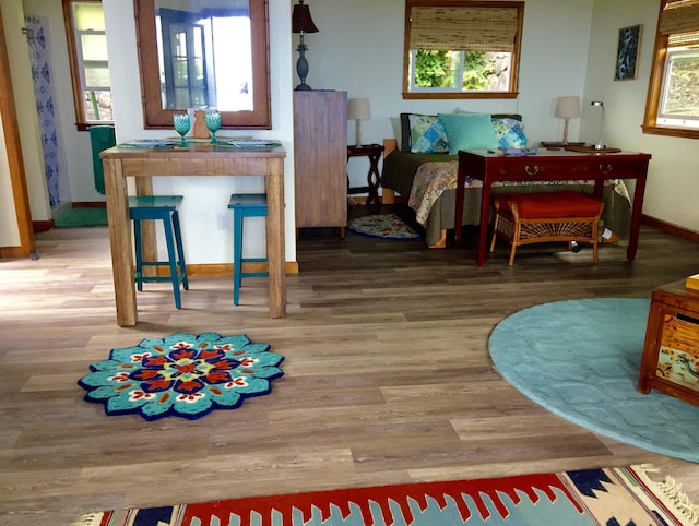 74-1026 Lawaia Rd, Holualoa, HI 96725 - dining area with wood finished floors and baseboards