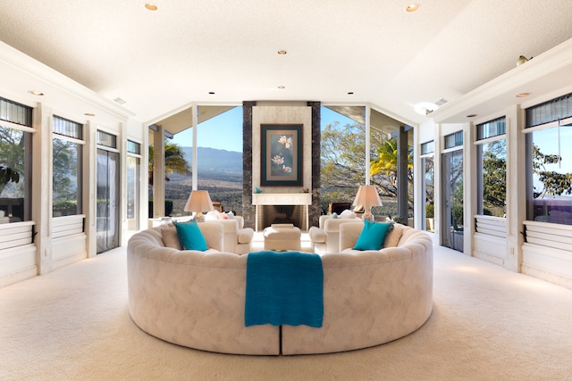 71-1638 Puu Napoo Dr, Kailua-Kona, HI 96740 - sunroom / solarium with vaulted ceiling, carpet floors, plenty of natural light, and a mountain view