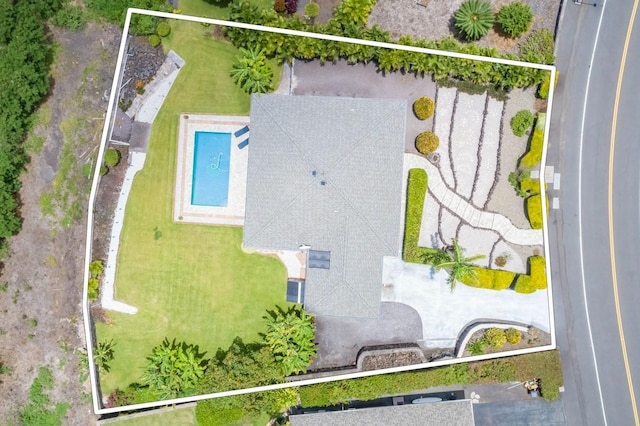 76-135 Kamehamalu St, Kailua-Kona, HI 96740 - aerial view of property's location with property boundaries highlighted and a pool area