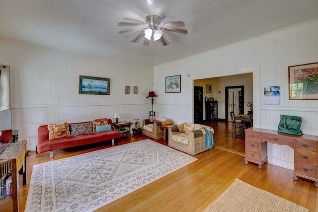 338 Kauila St, Hilo, HI 96720 - living area with wood finished floors and ceiling fan