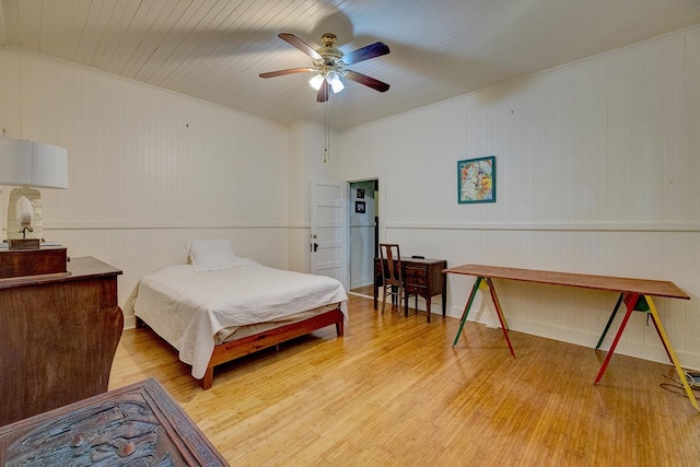 338 Kauila St, Hilo, HI 96720 - bedroom featuring wood finished floors and ceiling fan