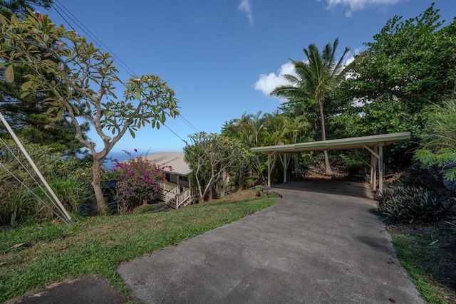 87-3219 Boki Rd, Captain Cook, HI 96704 - view of yard with a carport and driveway