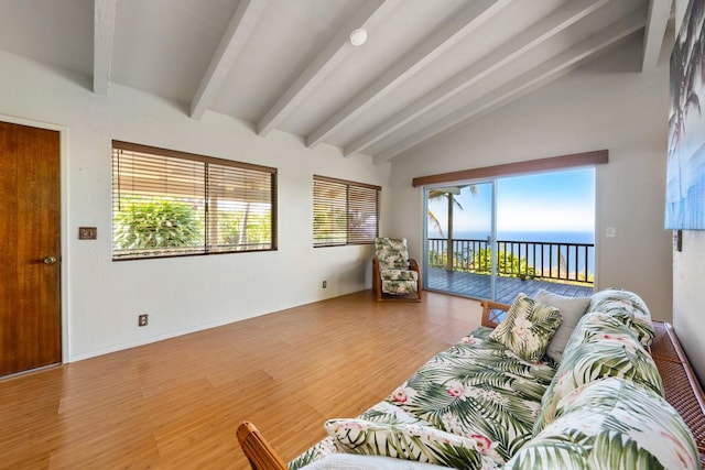 87-3219 Boki Rd, Captain Cook, HI 96704 - living room with wood finished floors and a water view