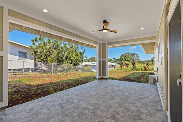 3905 Kila Pl, Hilo, HI 96720 - view of patio featuring ceiling fan