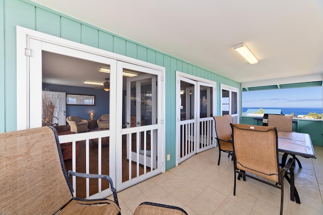 88-198 Aoao Ave, Captain Cook, HI 96704 - sunroom / solarium featuring a ceiling fan, outdoor dining space, and french doors