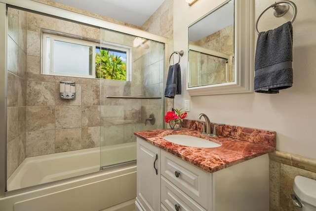 1650 Makanui Rd, Koloa, HI 96756 - bathroom featuring vanity and bath / shower combo with glass door