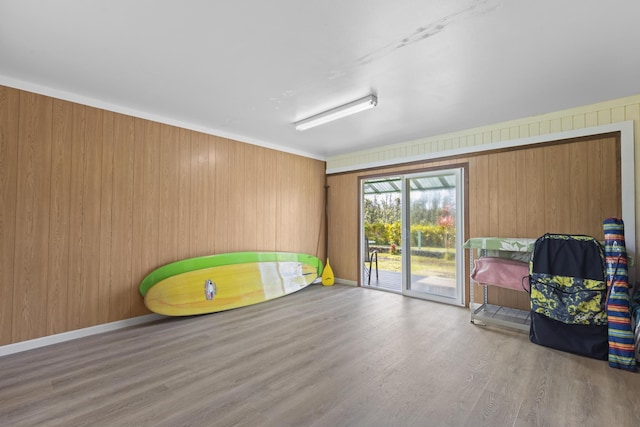 16-484 Laniuma St, Keaau, HI 96749 - empty room featuring wood walls and wood finished floors