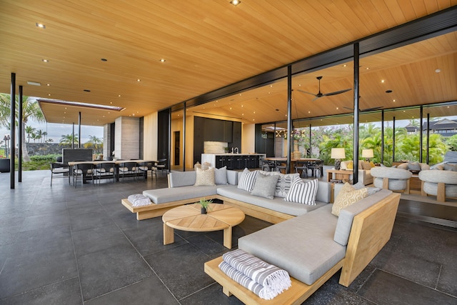 73-2210 Ala Kohanaiki, Kailua Kona, HI 96740 - view of patio featuring an outdoor living space, outdoor dining area, area for grilling, and ceiling fan