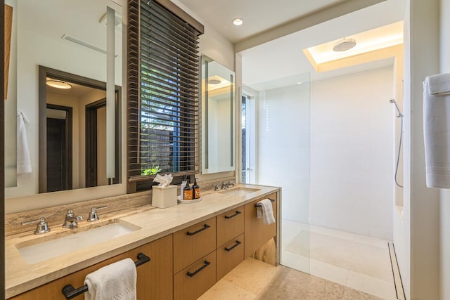 73-4461 Lemi Pl Unit 38, Kailua Kona, HI 96740 - bathroom featuring double vanity and a walk in shower