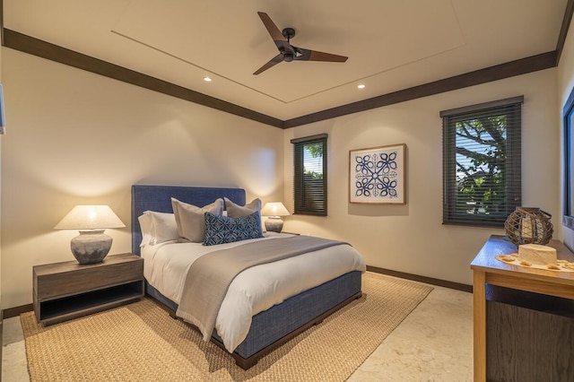 73-4461 Lemi Pl Unit 38, Kailua Kona, HI 96740 - bedroom with baseboards, recessed lighting, and ceiling fan
