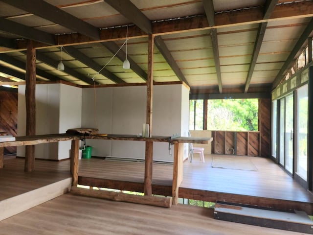 12-7205 Mauka Nui St, Pahoa, HI 96778 - miscellaneous room with wood finished floors and vaulted ceiling