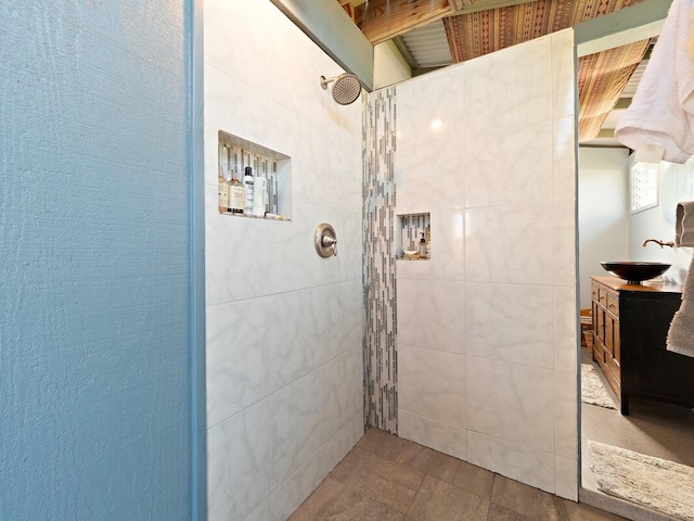 88-1541 Elima Ave, Captain Cook, HI 96704 - bathroom with a sink and tiled shower