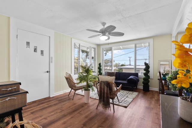 217 Haihai St, Hilo, HI 96720 - sitting room featuring wood finished floors and a ceiling fan
