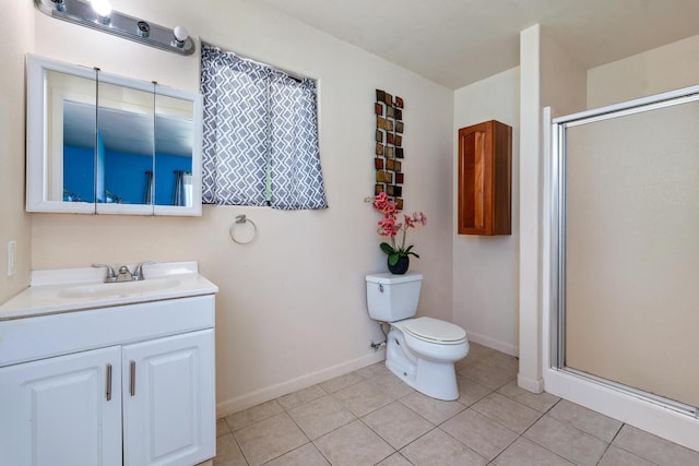 89-1444 Anapuka Rd, Captain Cook, HI 96704 - full bath featuring a shower stall, vanity, toilet, tile patterned flooring, and baseboards