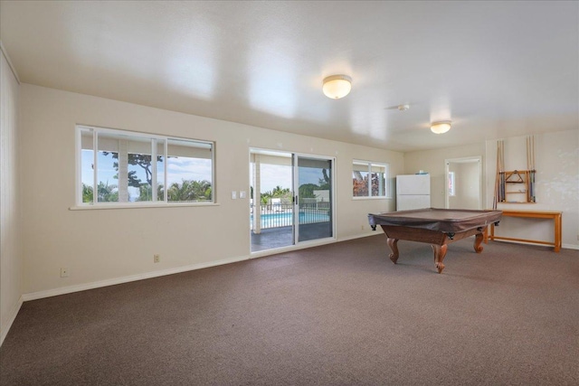 75-389 Hoene St, Kailua-Kona, HI 96740 - recreation room with billiards table, carpet floors, and baseboards