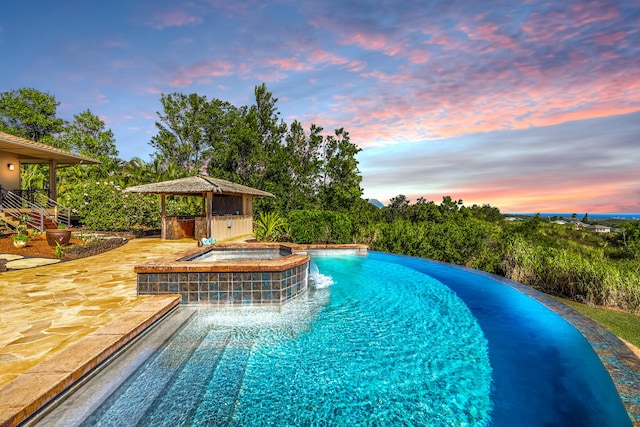 1001-L Puu Rd Unit 2, Kalaheo, HI 96741 - view of swimming pool with a gazebo, a pool with connected hot tub, and a patio