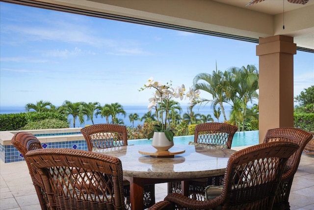78-7024 Ola Mau St, Kailua-Kona, HI 96740 - view of patio with outdoor dining area and a ceiling fan