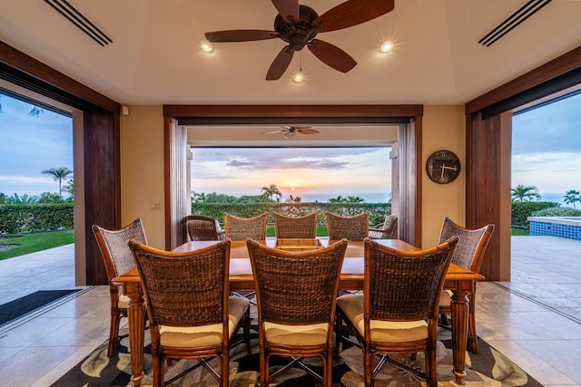 78-7024 Ola Mau St, Kailua-Kona, HI 96740 - dining room with ceiling fan, recessed lighting, and healthy amount of natural light