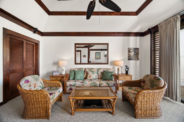 2253 Poipu Rd Unit 101, Koloa, HI 96756 - living area featuring ceiling fan and carpet