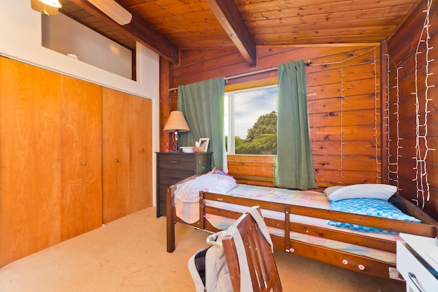 93-7015 Kamaoa Rd, Naalehu, HI 96772 - carpeted bedroom featuring wood ceiling and a closet