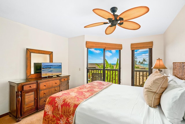 1870 Hoone Rd Unit 803, Koloa, HI 96756 - bedroom featuring access to outside and a ceiling fan