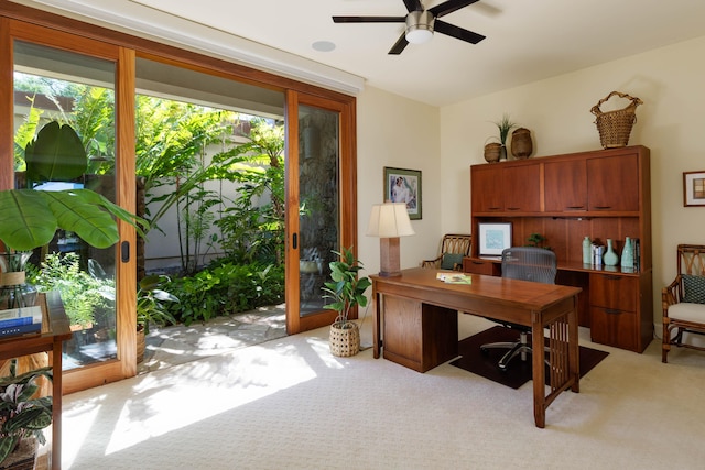 62-3979 Kaunaoa Iki Rd Unit 2A, Kamuela, HI 96743 - office featuring light colored carpet and ceiling fan