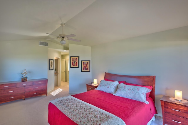 78-6833 Alii Dr Unit E5, Kailua-Kona, HI 96740 - bedroom with carpet, lofted ceiling, and a ceiling fan