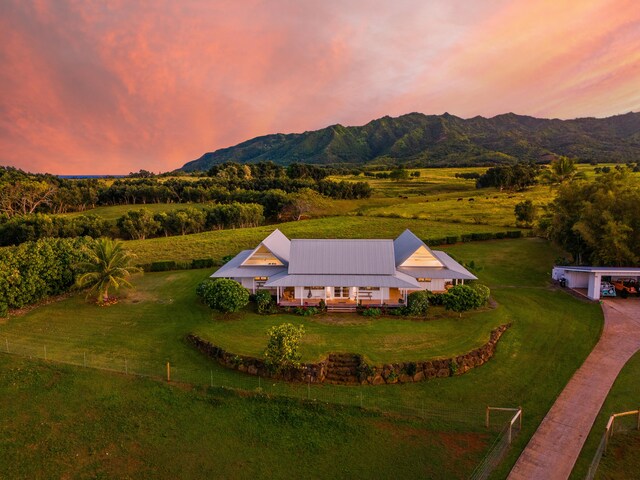 7465-C Koolau Rd, Kilauea, HI 96754 - aerial view of sparsely populated area with mountains