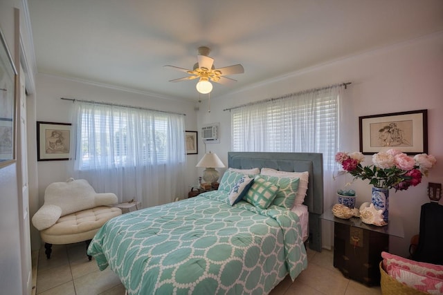 15-1849 14th Ave, Keaau, HI 96749 - bedroom with light tile patterned flooring, ornamental molding, and ceiling fan