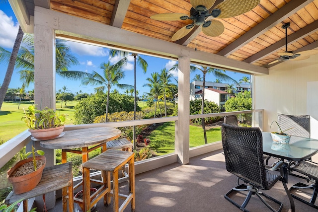 78-6800 Alii Dr Unit 7304, Kailua-Kona, HI 96740 - sunroom / solarium with ceiling fan and healthy amount of natural light