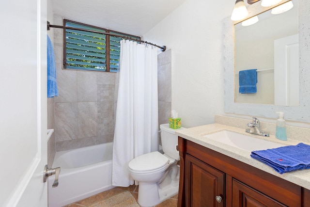 78-6800 Alii Dr Unit 7304, Kailua-Kona, HI 96740 - full bath with vanity, toilet, shower / bath combo, and tile patterned floors