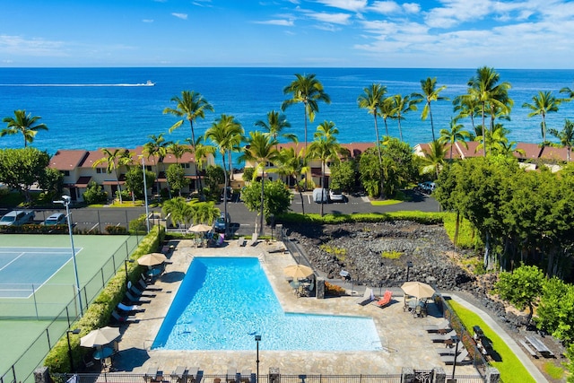 78-6800 Alii Dr Unit 7304, Kailua-Kona, HI 96740 - community pool with a water view and a patio area