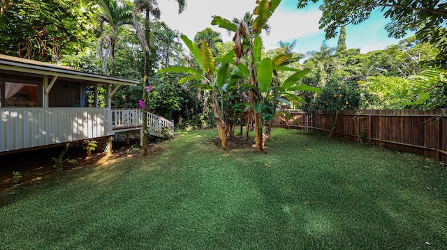 566-A Puuopae Rd, Kapaa, HI 96746 - view of yard featuring a wooden deck