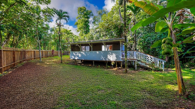 566-A Puuopae Rd, Kapaa, HI 96746 - rear view of property featuring a deck and stairway