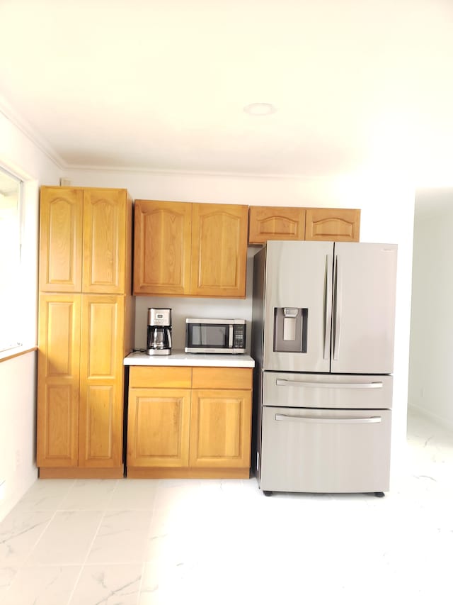 15-1826 32nd Ave, Keaau, HI 96749 - kitchen featuring stainless steel appliances, light countertops, light marble finish floors, and baseboards