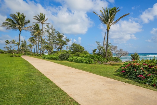 4460 Nehe Rd Unit 116, Lihue, HI 96766 - view of community featuring a water view and a lawn