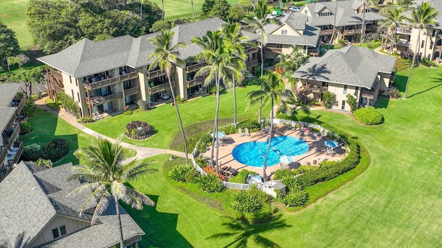 4460 Nehe Rd Unit 116, Lihue, HI 96766 - aerial view of residential area featuring a pool