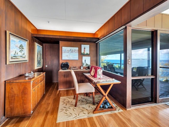 224 Paukaa Dr, Hilo, HI 96720 - office area with wooden walls and light wood-type flooring